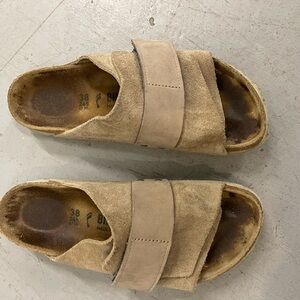 Birkenstock Tan Suede Slip-On Sandals